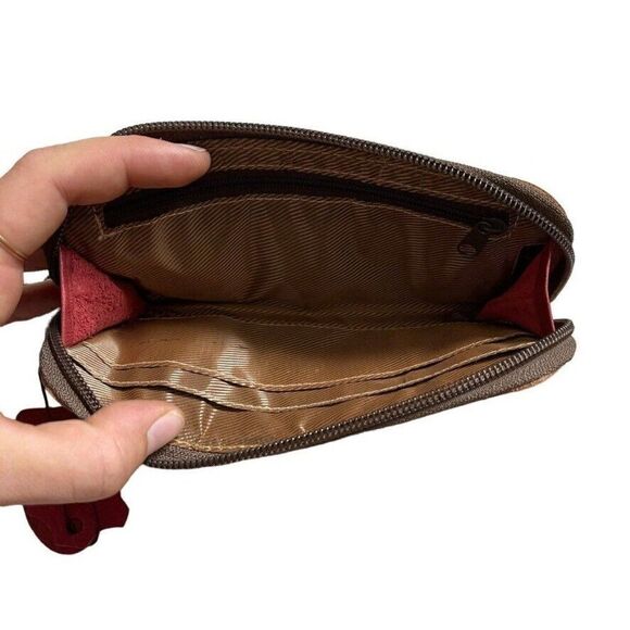 NWT Octopus Handbags Handmade Purple Leather Hippie Polka Dot Wristlet Wallet - Picture 4 of 4